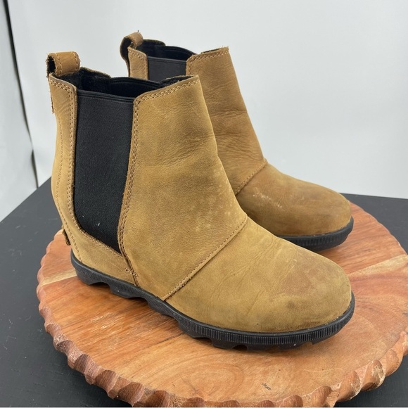 Sorel Women Joan Of Arctic Wedge II Chelsea Boots Elk NL3493-286 Sz 7 - Picture 1 of 7
